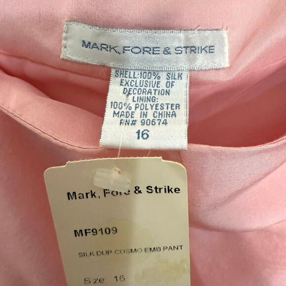 NWT Mark, Fore and Strike vintage pink silk martini pant size 16 - Picture 2 of 5